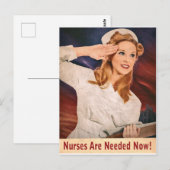 Krankenschwestern werden jetzt gebraucht, Vintage  Postkarte (Vorne/Hinten)