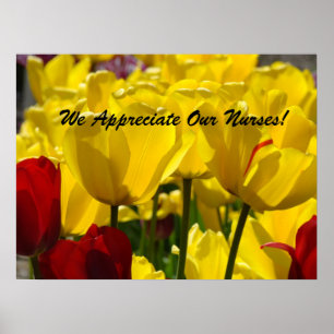 Krankenschwestern-Woche-Plakat Tulpen Wir schätzen Poster