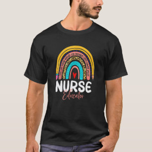 Krankenschwesterpädagogin Leopard Regenbogen Zurüc T-Shirt
