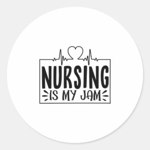 Krankenspende Pflege ist mein Jam Runder Aufkleber