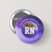 Krankenversicherung | Arbeit und Lieferung. Indivi Button (Vorne & Hinten)