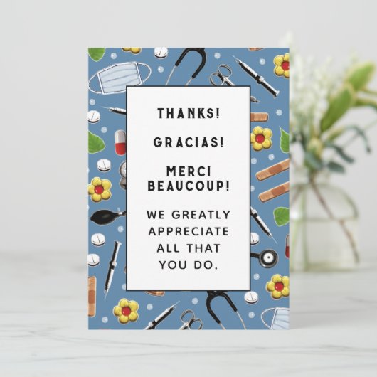 Krankenversicherung Danke Karte (Stehend Vorderseite)