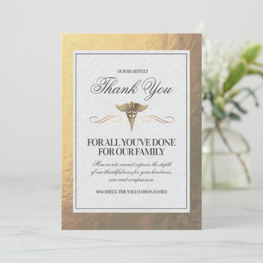 Krankenversicherung Danke Karte (Stehend Vorderseite)