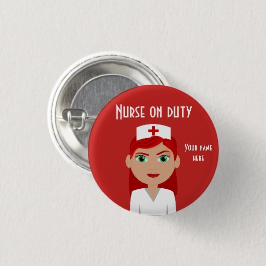 Krankenversicherung für Dienstauslegung klein, 1¼ Button (Vorne & Hinten)