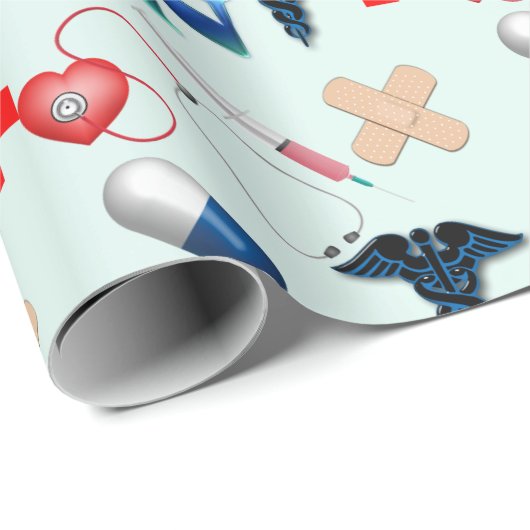 Krankenversicherung Geschenkpapier (Rolleneckpunkt)