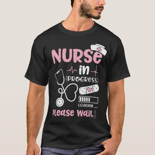 Krankenversicherung im laufenden Laden bitte warte T-Shirt (Vorderseite)