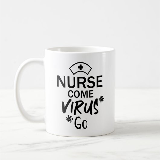 Krankenversicherung kommt Virus Go Kaffeetasse (Links)