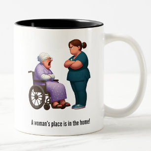 Krankenversicherung mit Feisty Granny Zweifarbige Tasse
