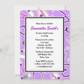 Krankenversicherung Party Lila Einladung (Rückseite)