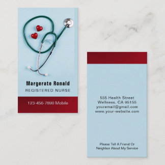 Krankenversicherung RN, LVN, LPN, Karrierekarte Visitenkarte