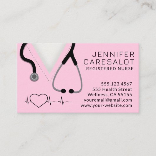 Krankenversicherung RN, LVN, LPN, Karrierekarte Visitenkarte (Vorderseite)