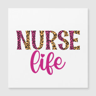 Krankenversicherung - Rosa und Leopard Print Magnetkarte