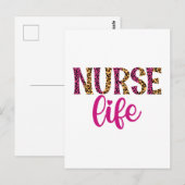 Krankenversicherung - Rosa und Leopard Print Postkarte (Vorne/Hinten)