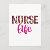 Krankenversicherung - Rosa und Leopard Print Postkarte (Vorderseite)