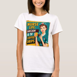 Krankenversicherung: Sarcasm & Coffee Tropfen T-Shirt