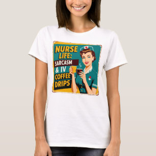 Krankenversicherung: Sarcasm & Coffee Tropfen T-Shirt