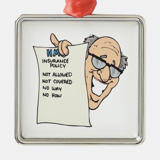 Krankenversicherung Silbernes Ornament (Vorne)