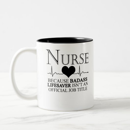 Krankenversicherung weil Badass Lifesaver kein Off Zweifarbige Tasse (Links)