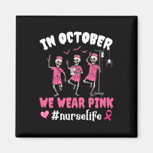 Krankenversicherung wir tragen rosa im Oktober Ske Magnet