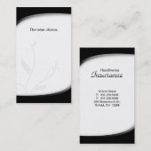 Krankenversicherungs-Geschäfts-Karte Schwarz-weiß Visitenkarte (Vorne/Hinten)