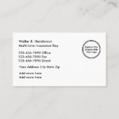 Krankenversicherungs-multi Linie Repräsentant Visitenkarte (Rückseite)