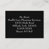 Krankenversicherungskarte Visitenkarte (Rückseite)