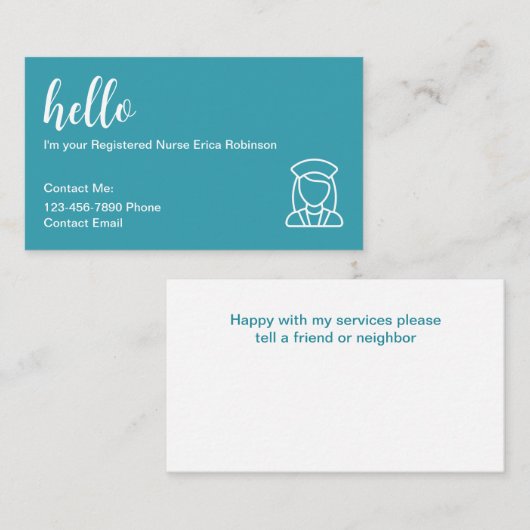 Krankenversicherungskarten für Krankenpfleger Visitenkarte (Vorne/Hinten)