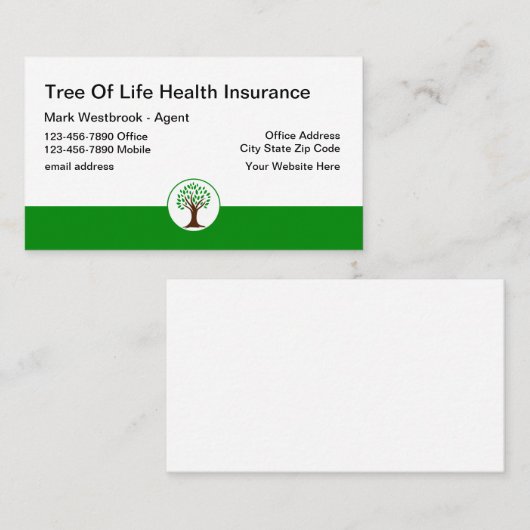 Krankenversicherungskarten Visitenkarte (Vorne/Hinten)