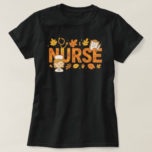 Krankenversorgung in Herbstfarben T-Shirt (Design vorne)