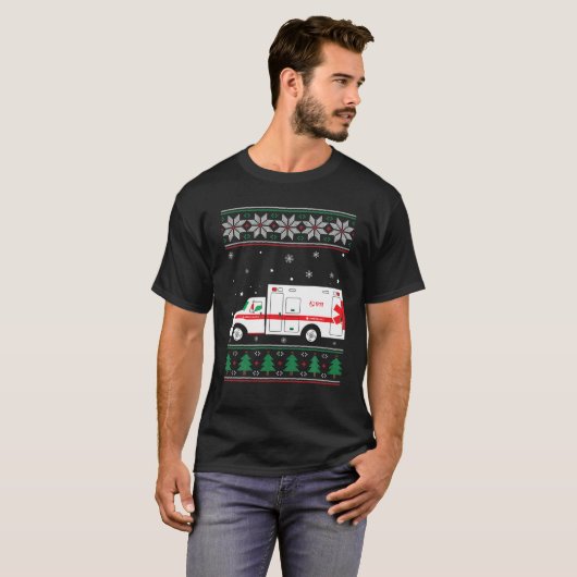 Krankenwagen Fahrer Ugge Weihnachten EMS EMT Param T-Shirt (Vorne ganz)