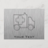 Krankenwagen; Metallaussehen Postkarte (Vorderseite)