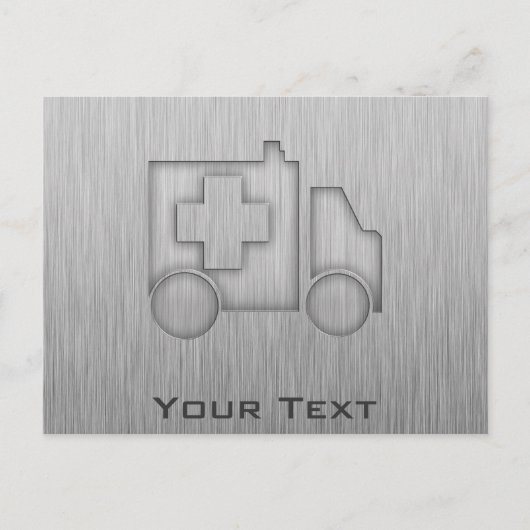 Krankenwagen; Metallaussehen Postkarte (Vorderseite)