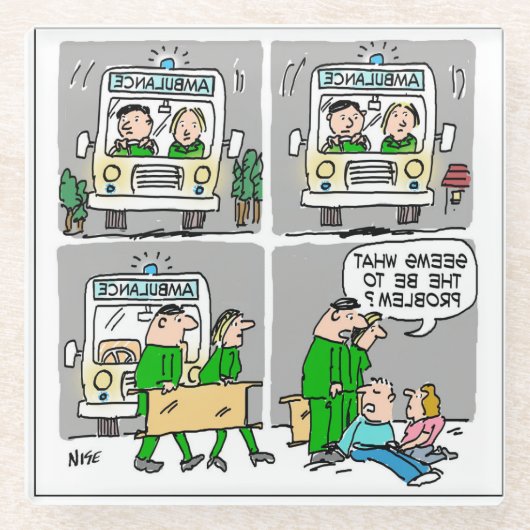 Krankenwagen oder paramedizinisch glasuntersetzer (Vorderseite)