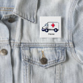 Krankenwagen quadratischer Pin Button (Beispiel)