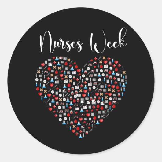 Krankenwoche. Gute Woche der Krankenschwestern Runder Aufkleber (Vorderseite)