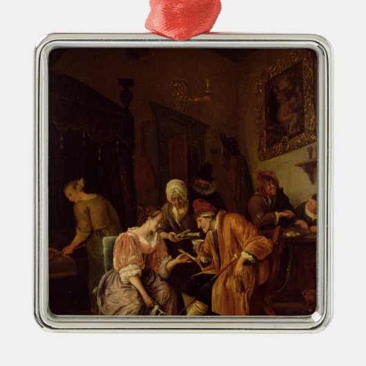 Kranker alter Mann Silbernes Ornament (Vorne)