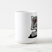 Kranker Computer mit der Kaffeetasse (Mittel)