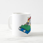 Kranker Hund im Bett Kaffeetasse (Vorderseite Links)