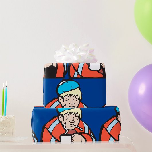 Kranker Mann Geschenkpapier