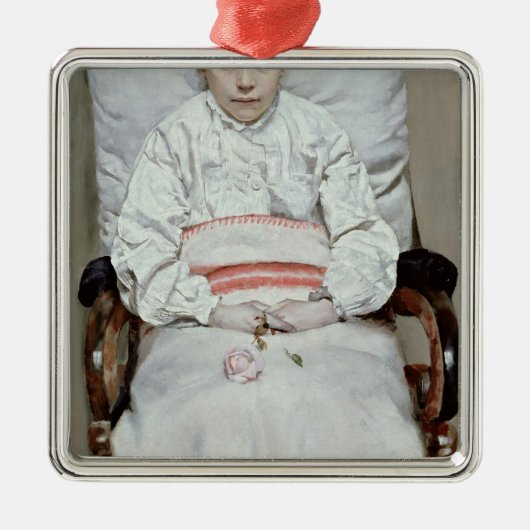 Krankes Mädchen Ornament Aus Metall (Vorne)