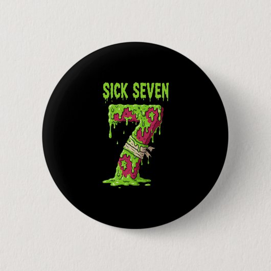 Krankes Sieben Meme-Shirt Sechs Sieben Lustiger Wo Button (Vorderseite)
