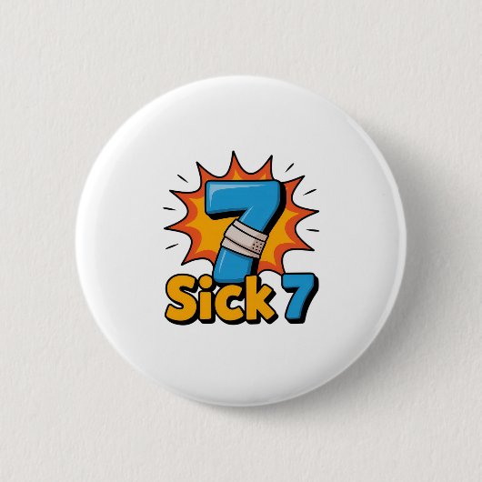 Krankes Sieben-Meme-T-Shirt Sechs Sieben Lustiger Button (Vorderseite)