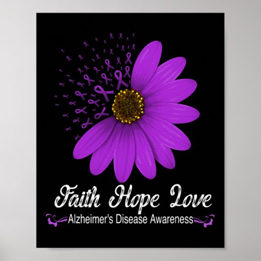 Krankheitsbewusstsein Glaube Hoffnung Liebe Lila B Poster (Vorne)