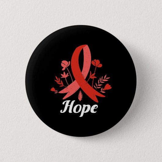 Krankheitsbewusstsein Monat Hoffnung Vintage Herzg Button (Vorderseite)