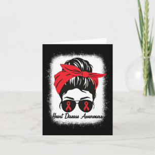Krankheitsbewusstsein Monat Red Ribbon Messy Bun B Karte