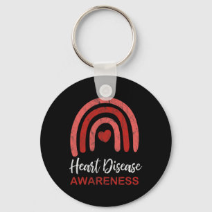Krankheitsbewusstsein Monat Retro Rainbow Heart He Schlüsselanhänger