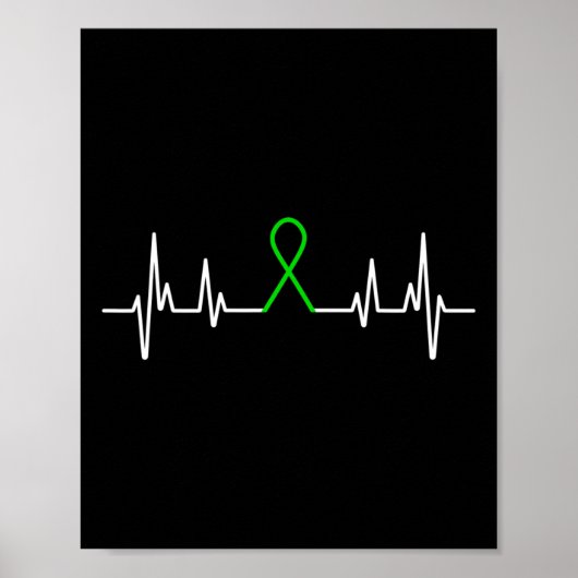 Krankheitsgrüne Ribbon Mental Health Awareness Mon Poster (Vorne)
