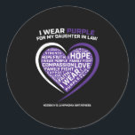 Krankheitstochter im Gesetz Hodgkins Lymphom Runder Aufkleber<br><div class="desc">Krankheitstochter im Gesetz Hodgkins Lymphom</div>