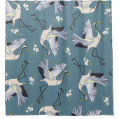 Kranmuster, Illustration Flying Bird. Duschvorhang (Vorderseite)