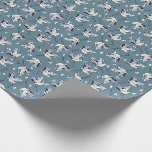 Kranmuster, Illustration Flying Bird. Geschenkpapier (Ecke)